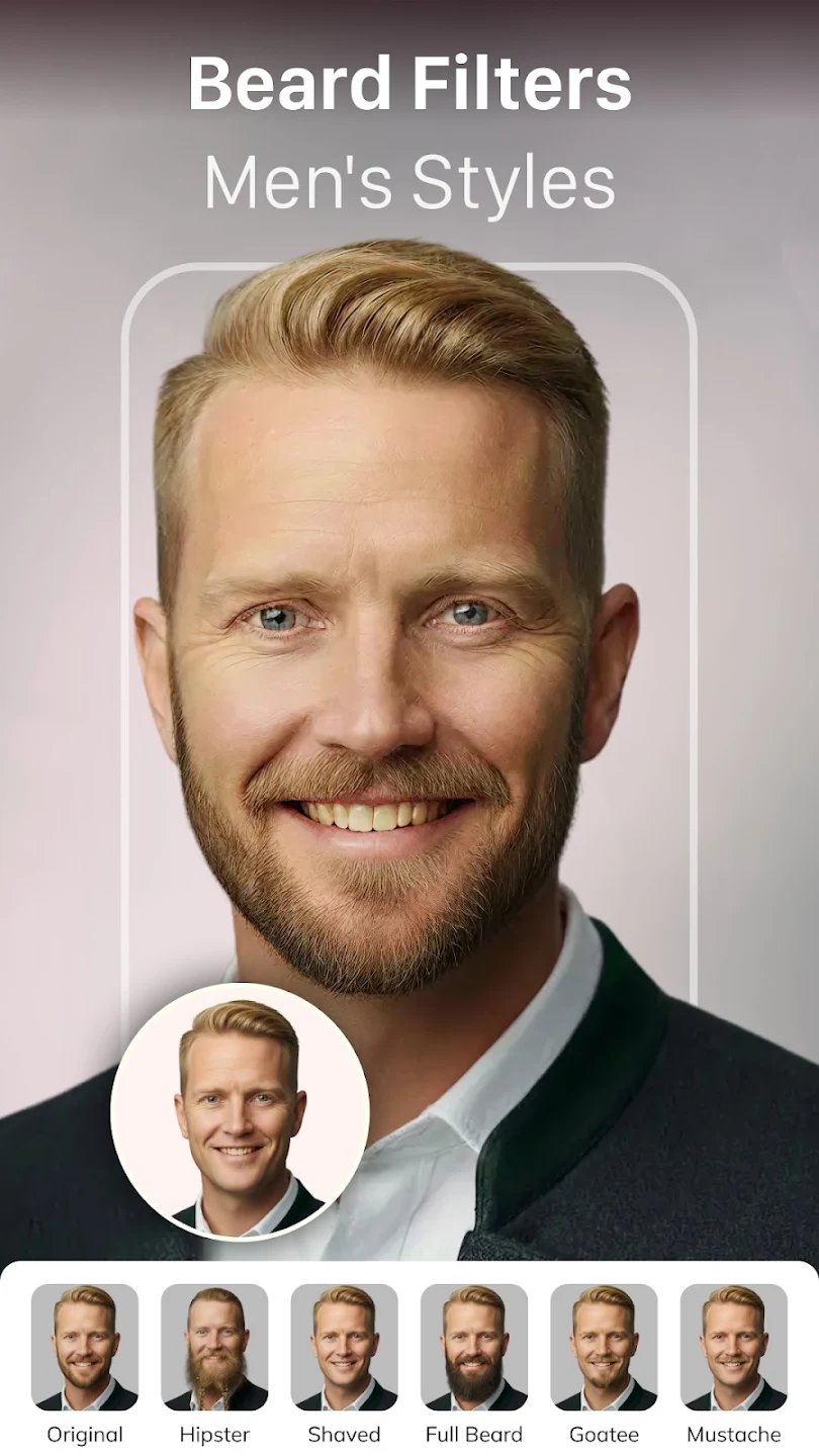 HairApp beard filter preview for men