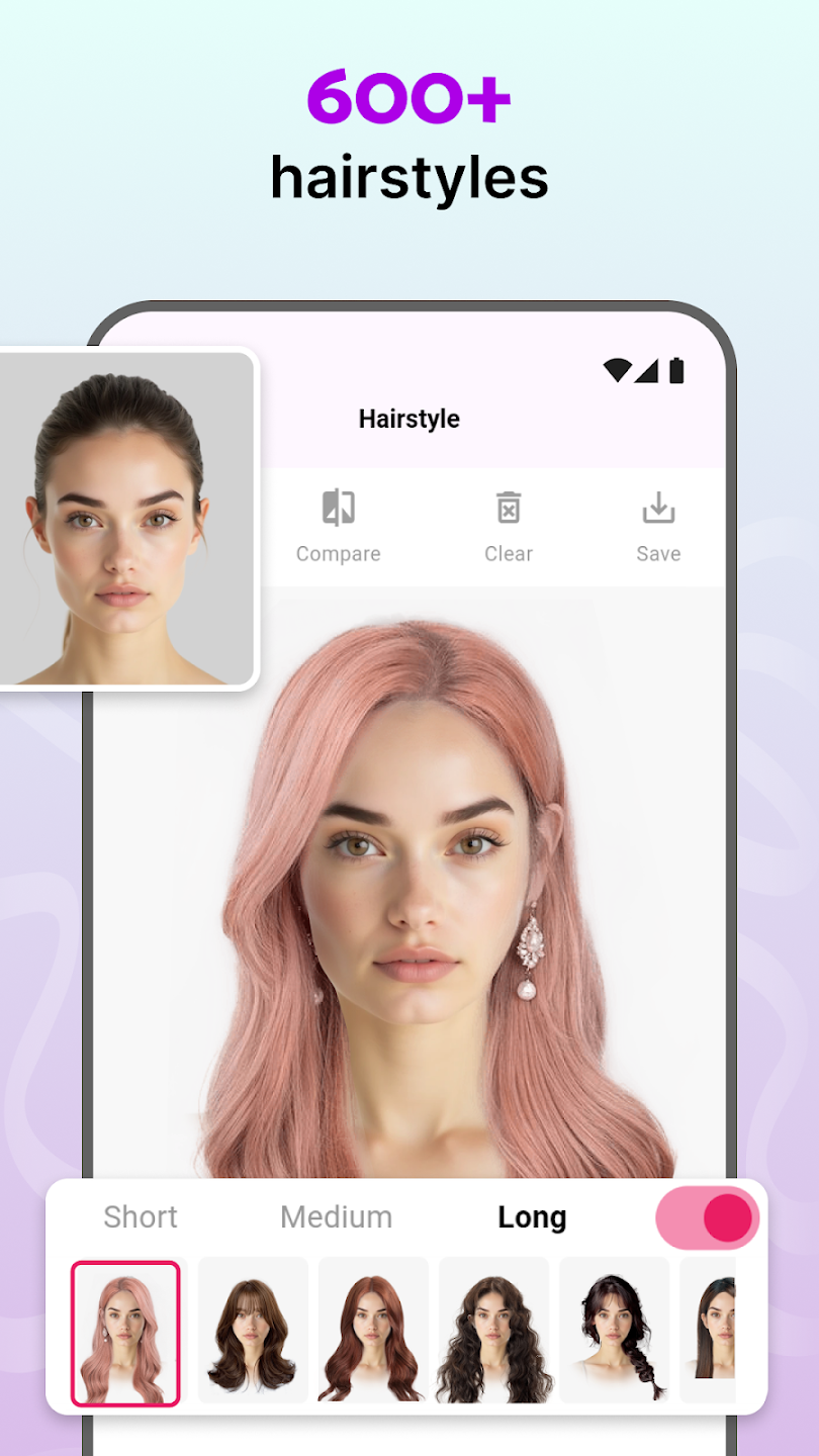 Modiface Haircut: Hair Makeover hair color change on a portrait