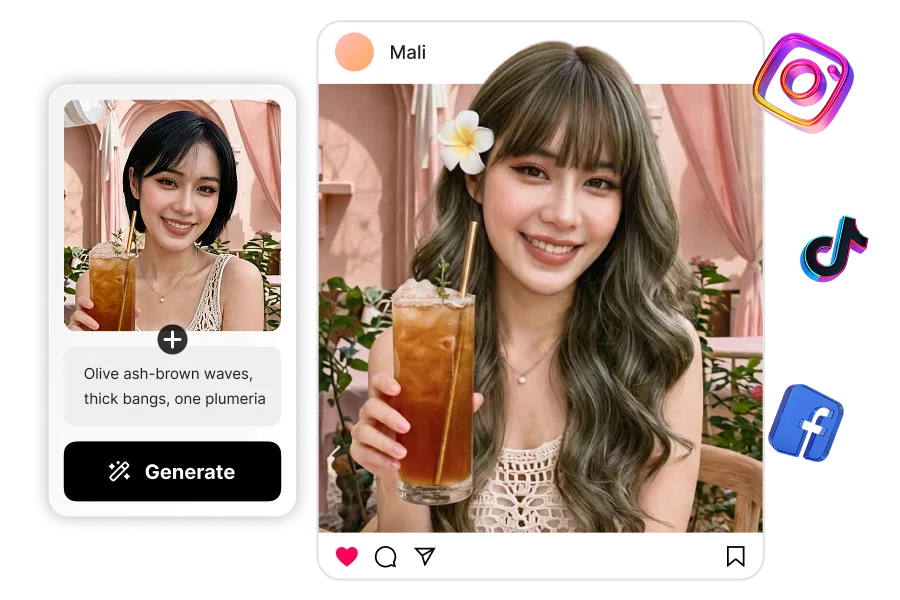 MyEdit AI hairstyle result comparison