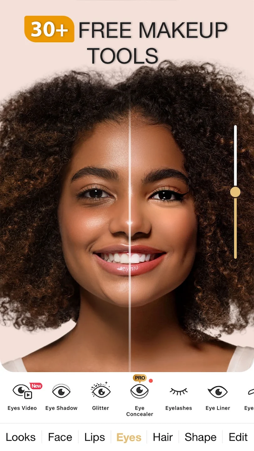 Perfect365 app showing a vivid fantasy hair colour preview